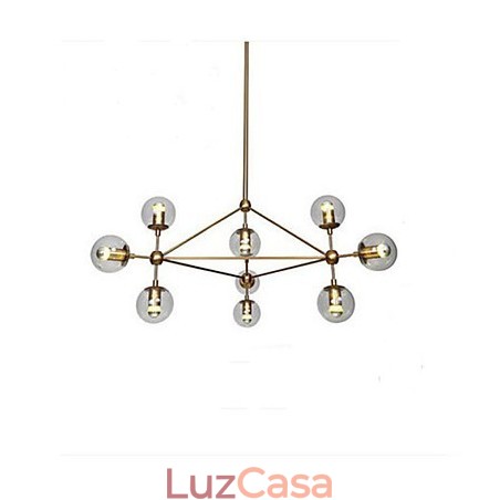 Lustre Golden Beans 10 Luzes com cúpula de vidro Lustre Golden Beans 10 Luzes com cúpula de vidro