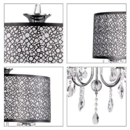 Lustre de cristal cromado clássico tradicional em metal