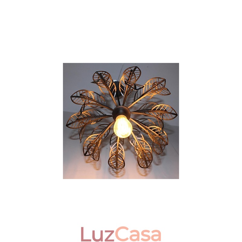 Lustre de ferro em forma de folha de cabeça única retrô simples