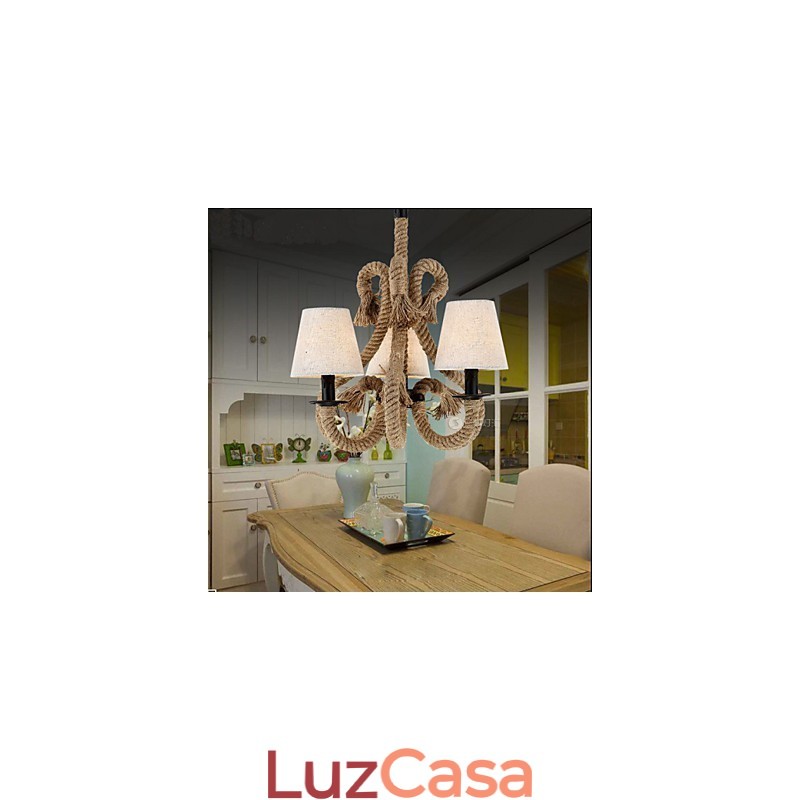 Lustre de corda criativo minimalista retrô