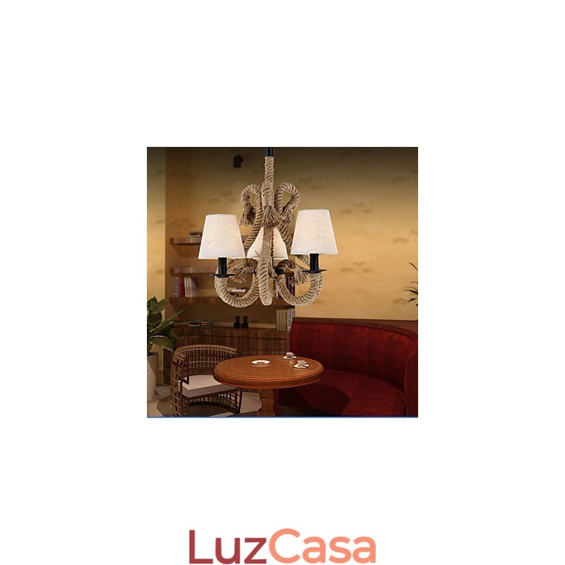 Lustre de corda criativo minimalista retrô
