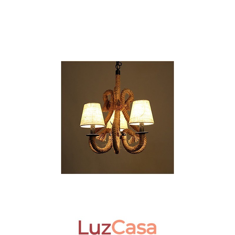 Lustre de corda criativo minimalista retrô