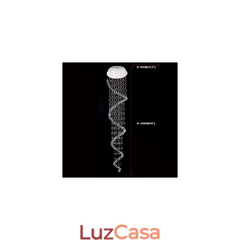 Lustre de cristal pendente, iluminação, 5 luzes, prata, canpoy, transparente, k9, cristal, hélice, teto, lâmpadas