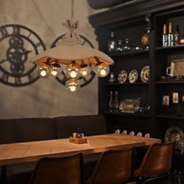 Candelabro de metal com pintura country, luminária pendente, quarto