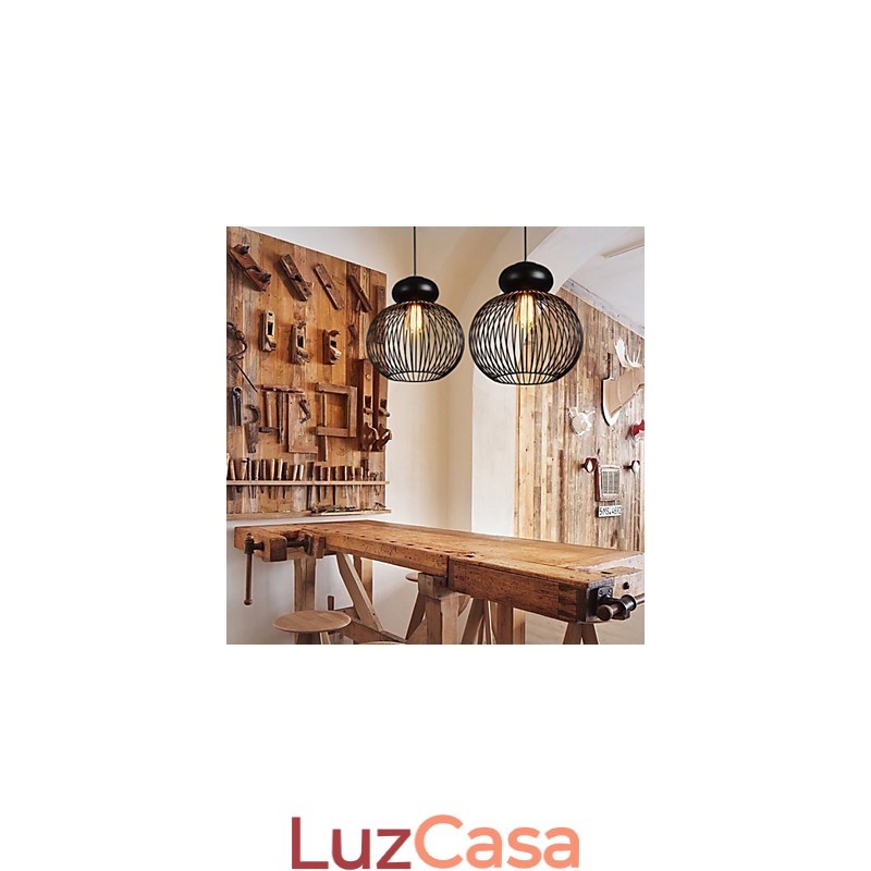 Luminária pendente de metal com design retrô