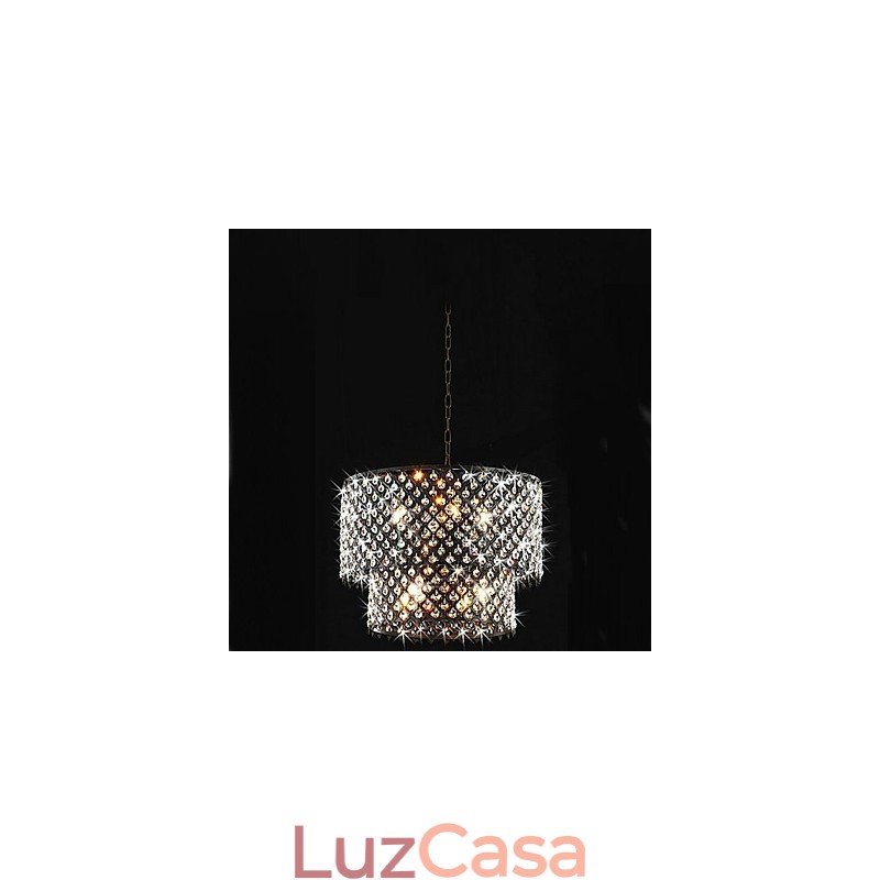 Moderno contemporâneo tambor cristal pintura pingente luz