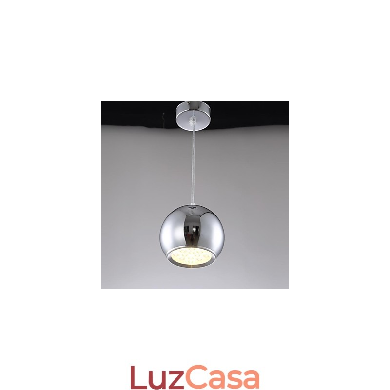 Luminária pendente de metal galvanizada globo contemporânea moderna