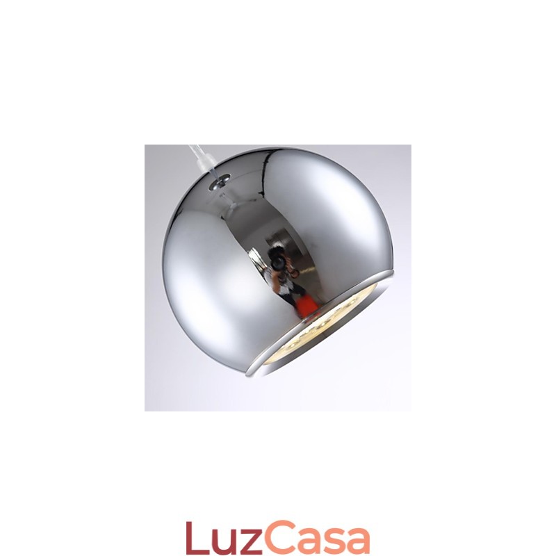 Luminária pendente de metal galvanizada globo contemporânea moderna