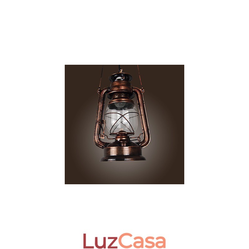 Luminária pendente estilo country mini bronze