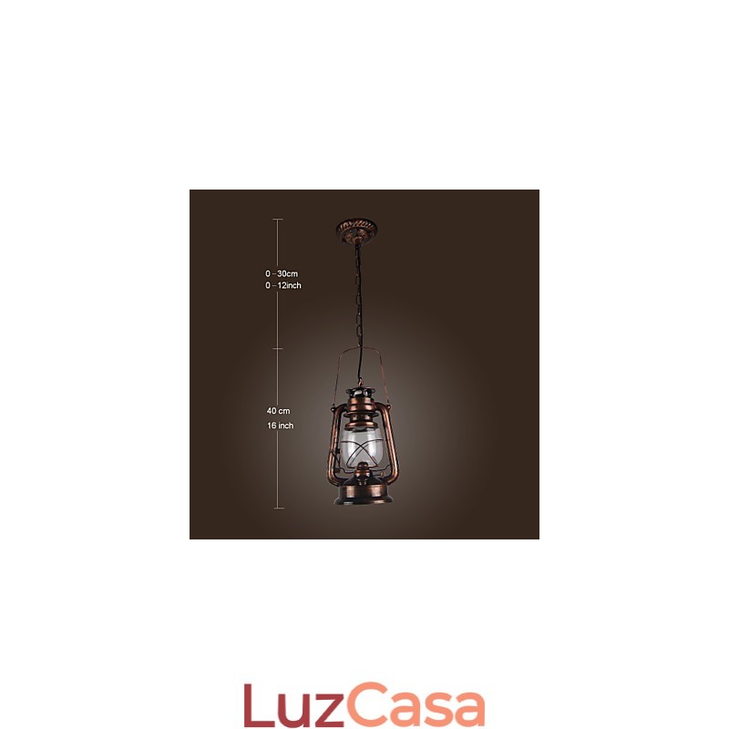 Luminária pendente estilo country mini bronze