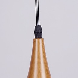 Luminária pendente retrô com grãos de madeira em metal para café