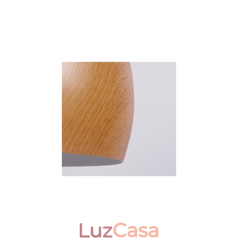 Luminária pendente retrô com grãos de madeira em metal para café