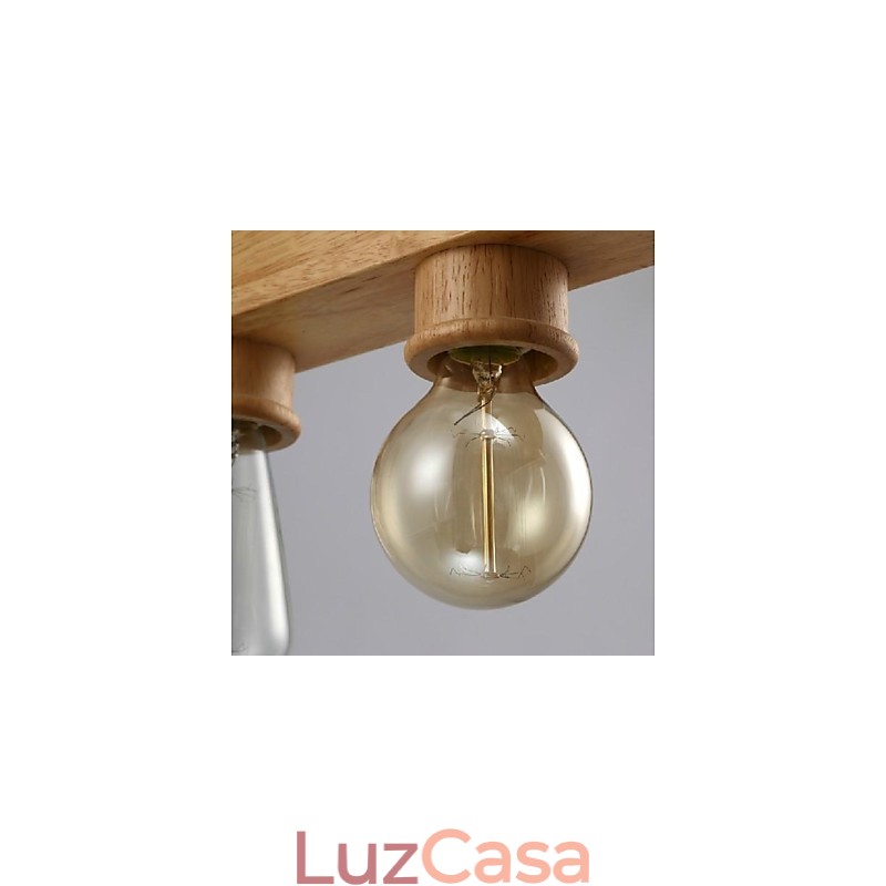 Moderno Contemporâneo Tradicional Clássico Mini Estilo Pintura Madeira Bambu Pendente Luz