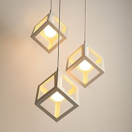 Lustre criativo contemporâneo e contraído de ferro forjado com lâmpadas de cabeça única