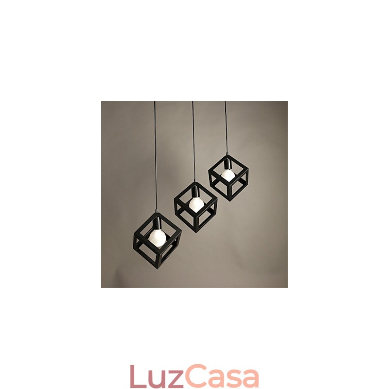 Lustre criativo contemporâneo e contraído de ferro forjado com lâmpadas de cabeça única