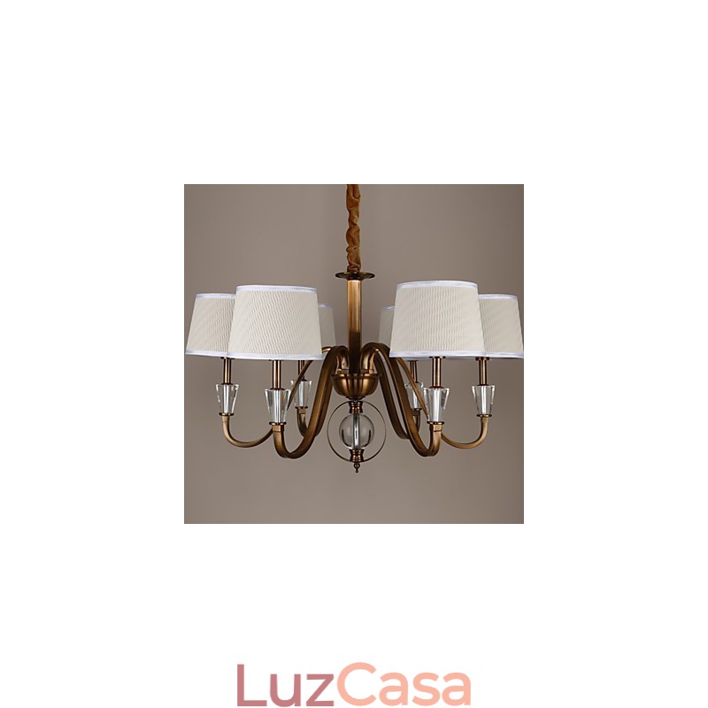 Lustre de metal galvanizado estilo vintage rústico Lodge cristal mini