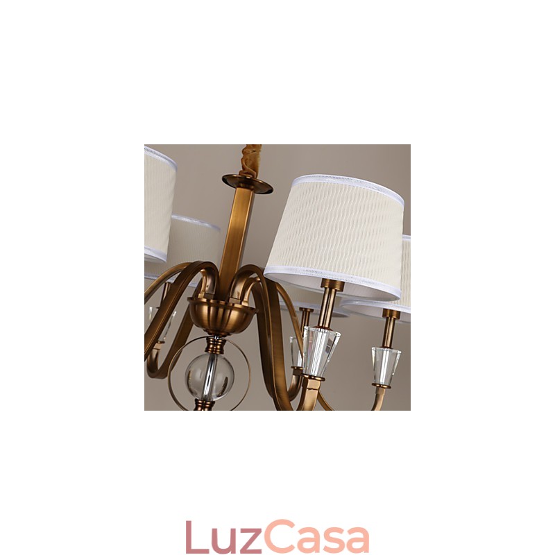 Lustre de metal galvanizado estilo vintage rústico Lodge cristal mini