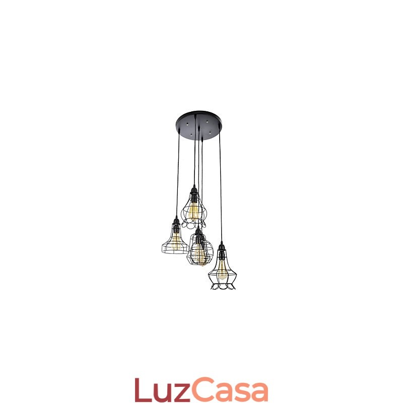 Lustre de metal estilo country mini com pintura