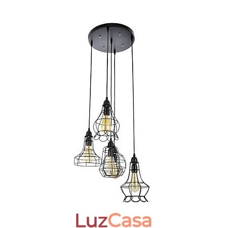 Lustre de metal estilo country mini com pintura Lustre de metal estilo country mini com pintura