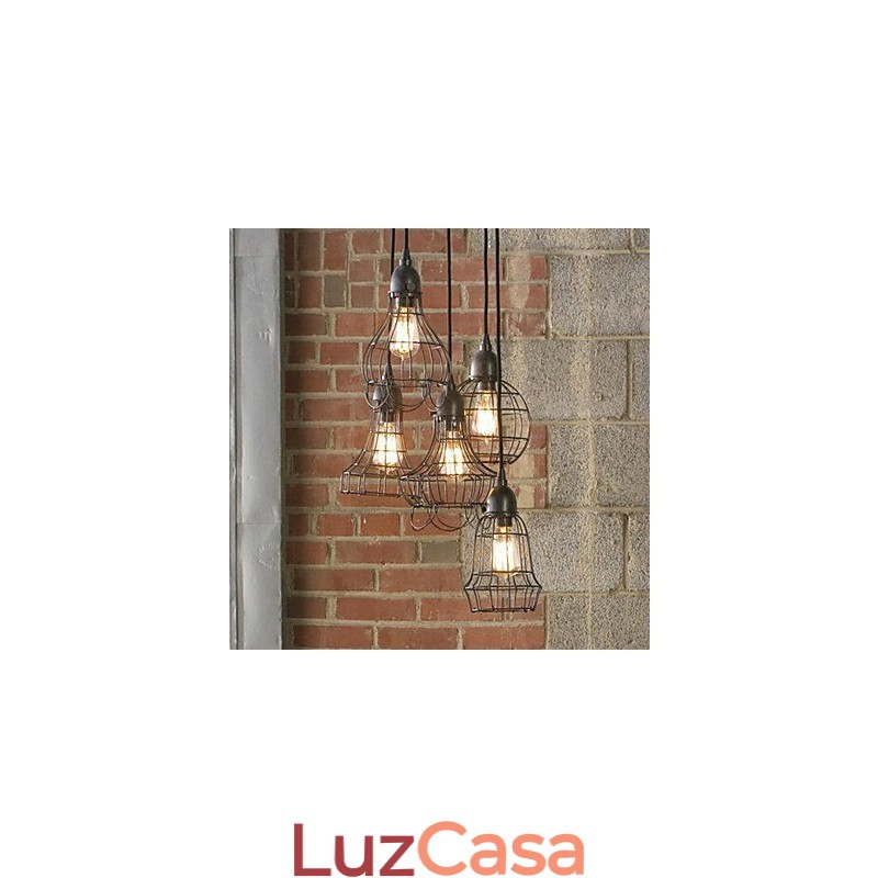 Lustre de metal estilo country mini com pintura