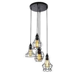 Lustre de metal estilo country mini com pintura