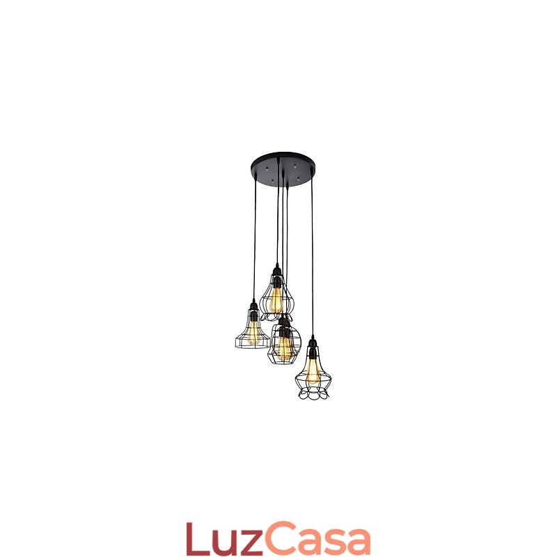 Lustre de metal estilo country mini com pintura