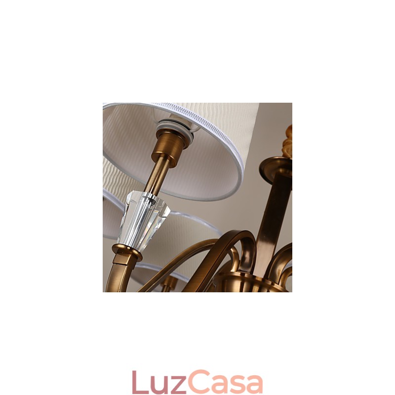 Lustre de metal galvanizado estilo vintage rústico Lodge cristal mini