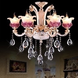 Pingente de cristal de jade roxo chinês estilo europeu simples moderno