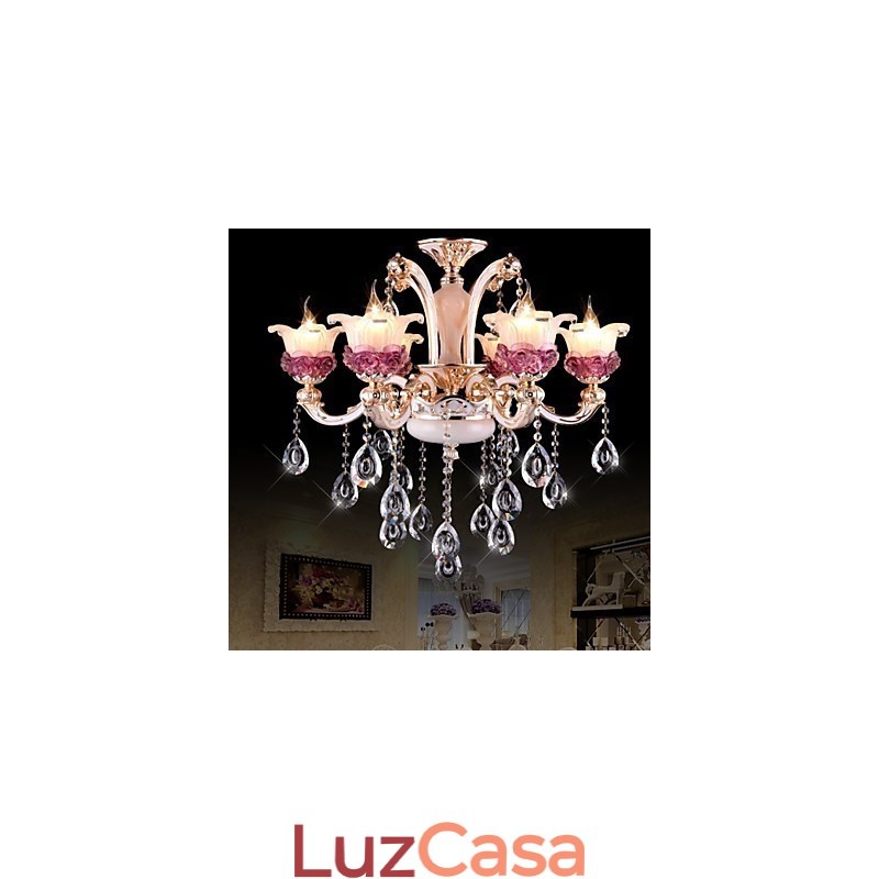 Pingente de cristal de jade roxo chinês estilo europeu simples moderno