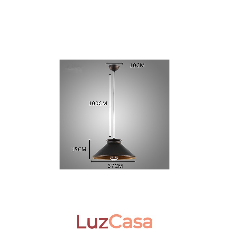 Luminária pendente de metal com design retrô