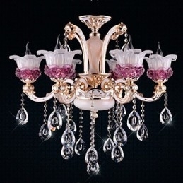 Pingente de cristal de jade roxo chinês estilo europeu simples moderno