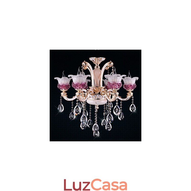 Pingente de cristal de jade roxo chinês estilo europeu simples moderno