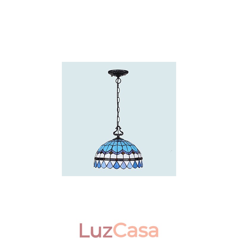 Lustre de vidro colorido de artes criativas rurais europeias que restauram formas antigas de luz de lâmpada