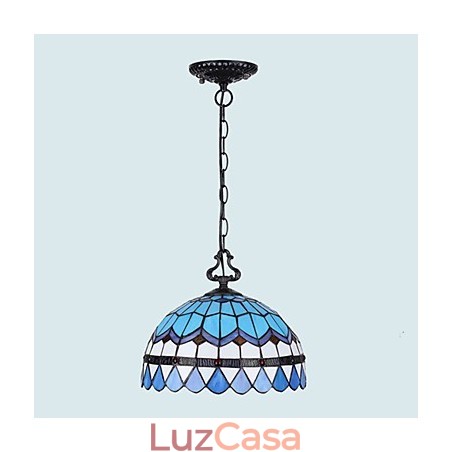 Lustre de vidro colorido de artes criativas rurais europeias que restauram formas antigas de luz de lâmpada Lustre de vidro colorido de artes criativas rurais europeias que restauram formas antigas de luz de lâmpada