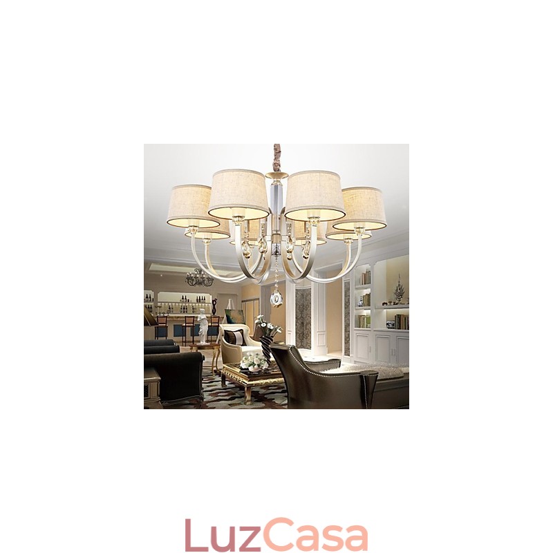 Lustre de Metal Prata Cristal Country