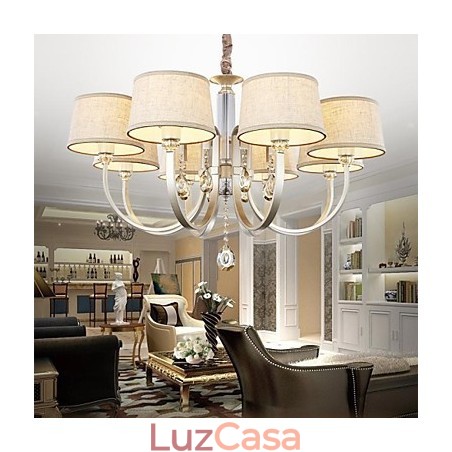 Lustre de Metal Prata Cristal Country Lustre de Metal Prata Cristal Country