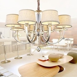 Lustre de Metal Prata Cristal Country
