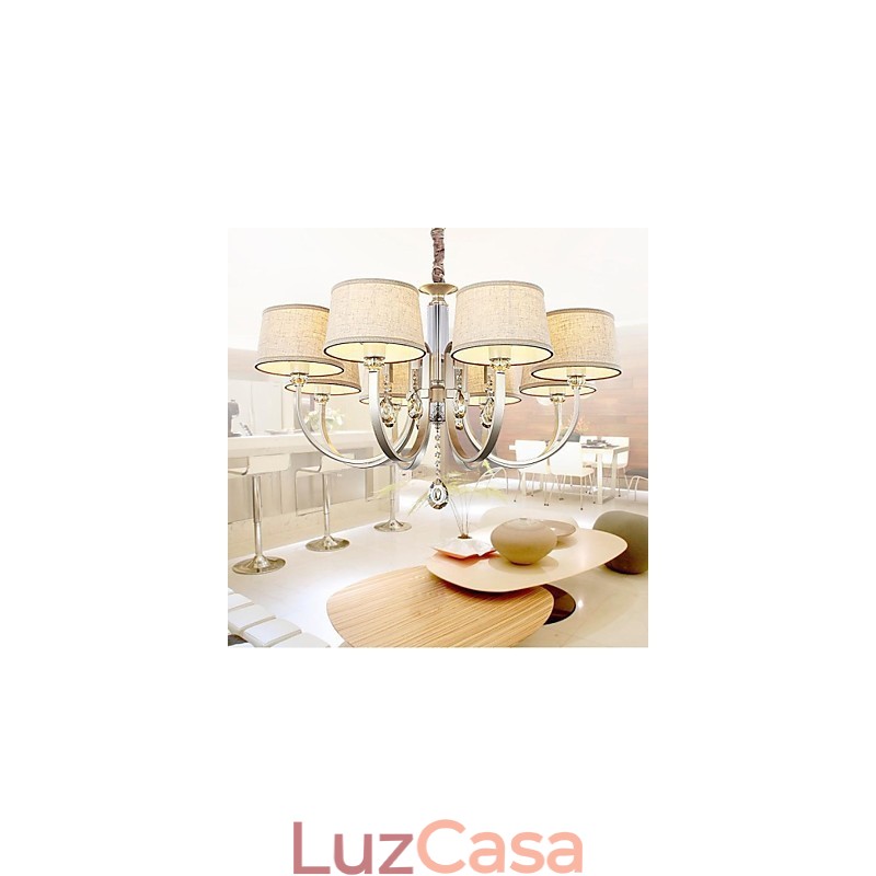 Lustre de Metal Prata Cristal Country