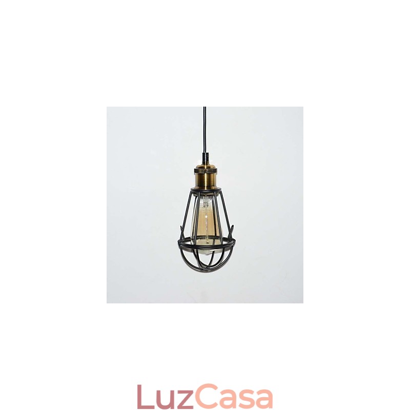 Luminária pendente vintage estilo loft, luminária Edison, abajur em gaiola de metal, ferro, estilo armazém, luminária