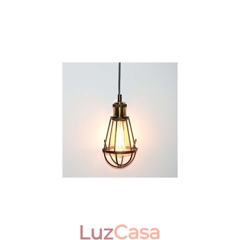 Luminária pendente vintage estilo loft, luminária Edison, abajur em gaiola de metal, ferro, estilo armazém, luminária
