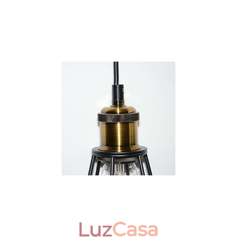 Luminária pendente vintage estilo loft, luminária Edison, abajur em gaiola de metal, ferro, estilo armazém, luminária