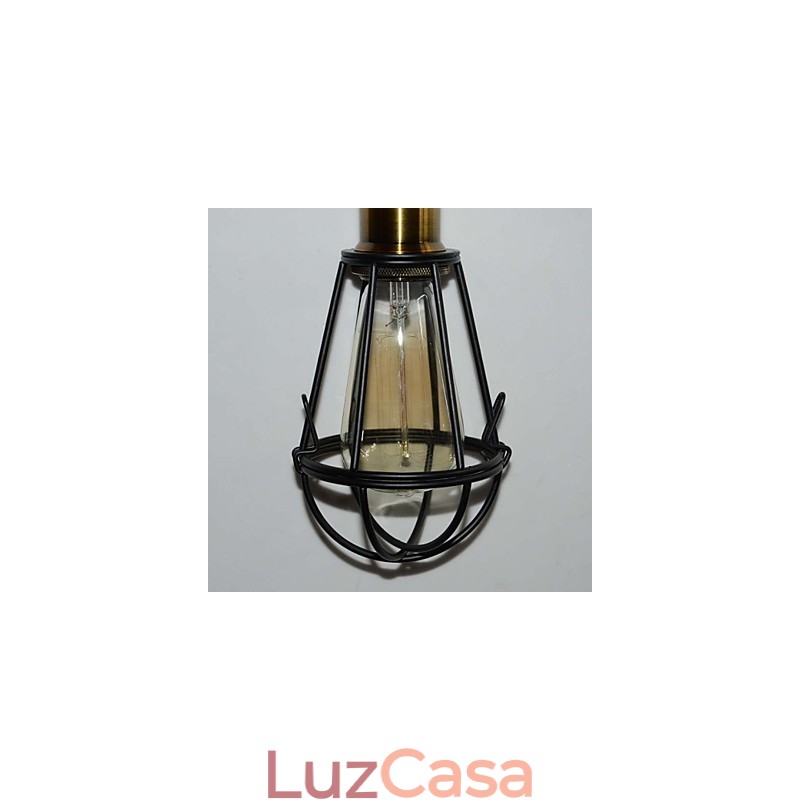 Luminária pendente vintage estilo loft, luminária Edison, abajur em gaiola de metal, ferro, estilo armazém, luminária