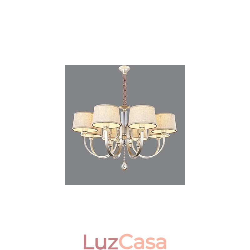 Lustre de Metal Prata Cristal Country