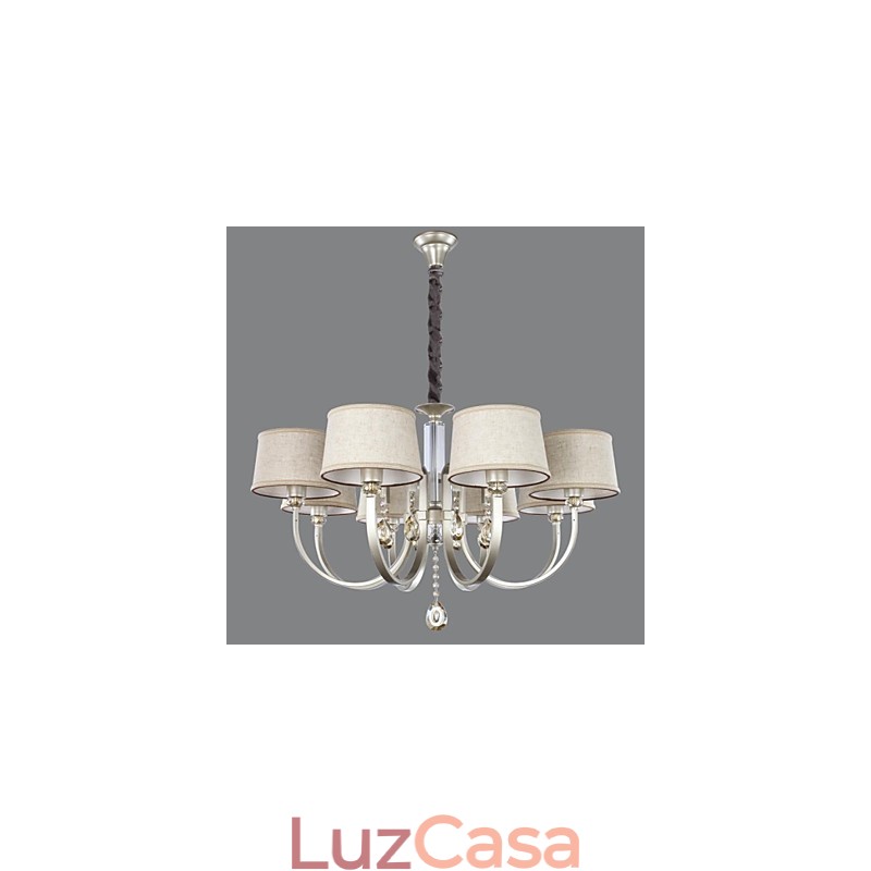 Lustre de Metal Prata Cristal Country