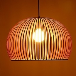 Estilo de design Circular Recurso L Pendente Luz 1 Luz Madeira