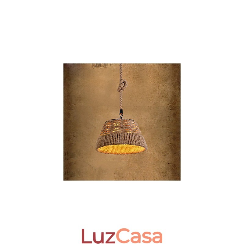 Loft Industrial Wind Creative Nordic Hemp Rope Refeições Lustre Lâmpada