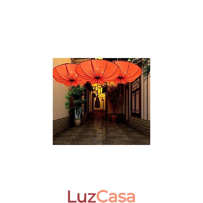 Criativo redondo grande lanterna vermelha folha de lótus festival de casamento pano arte lustre lâmpada luz