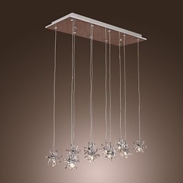 Luminária pendente moderna contemporânea de cristal cromado em metal
