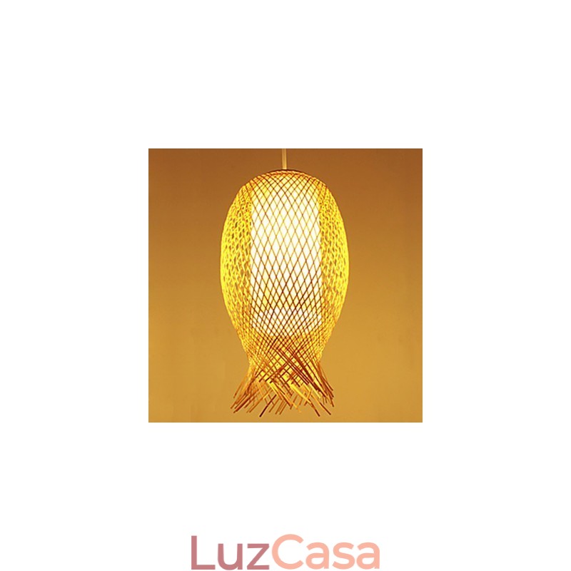 Modern Teahouse Bamboo Weaving Decoração de bambu Droplight Lamp