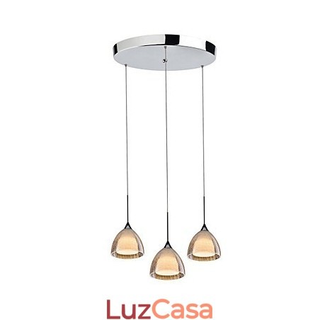3 Luzes Duas Camadas Pendente Ilha Luz Vidro Crack Cromado Polido 3 Luzes Duas Camadas Pendente Ilha Luz Vidro Crack Cromado Polido